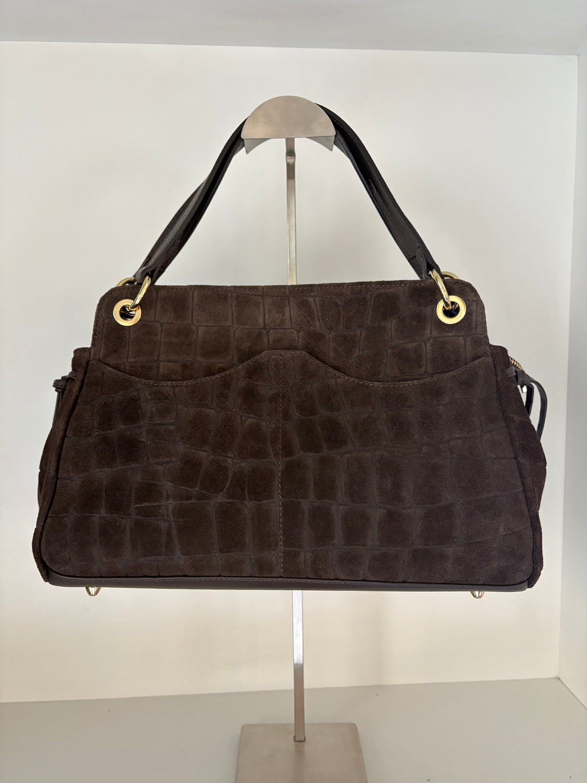 Borsa in pelle e camoscio