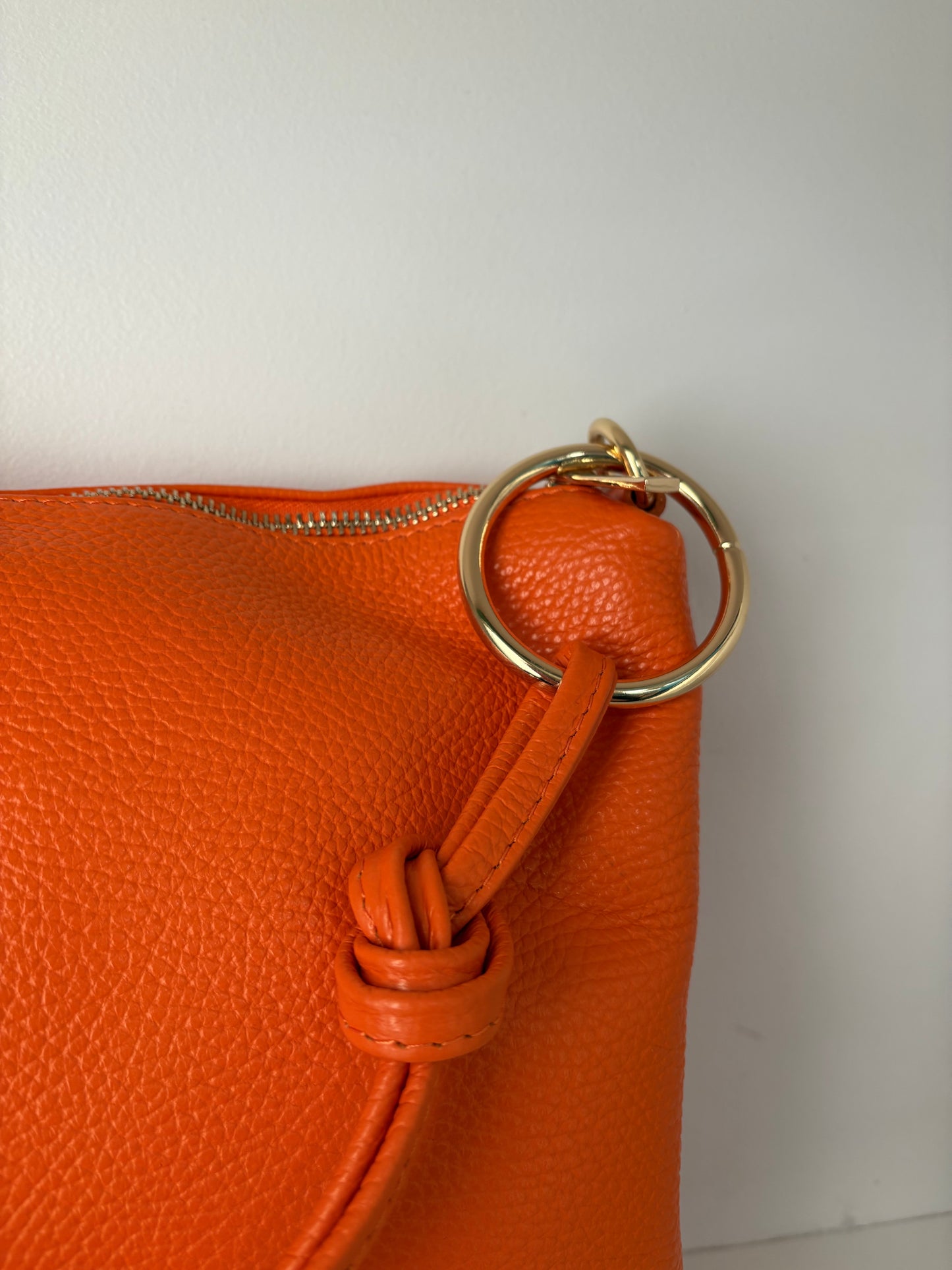 Borsa in pelle color arancio