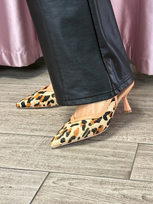 Slingback leopardato