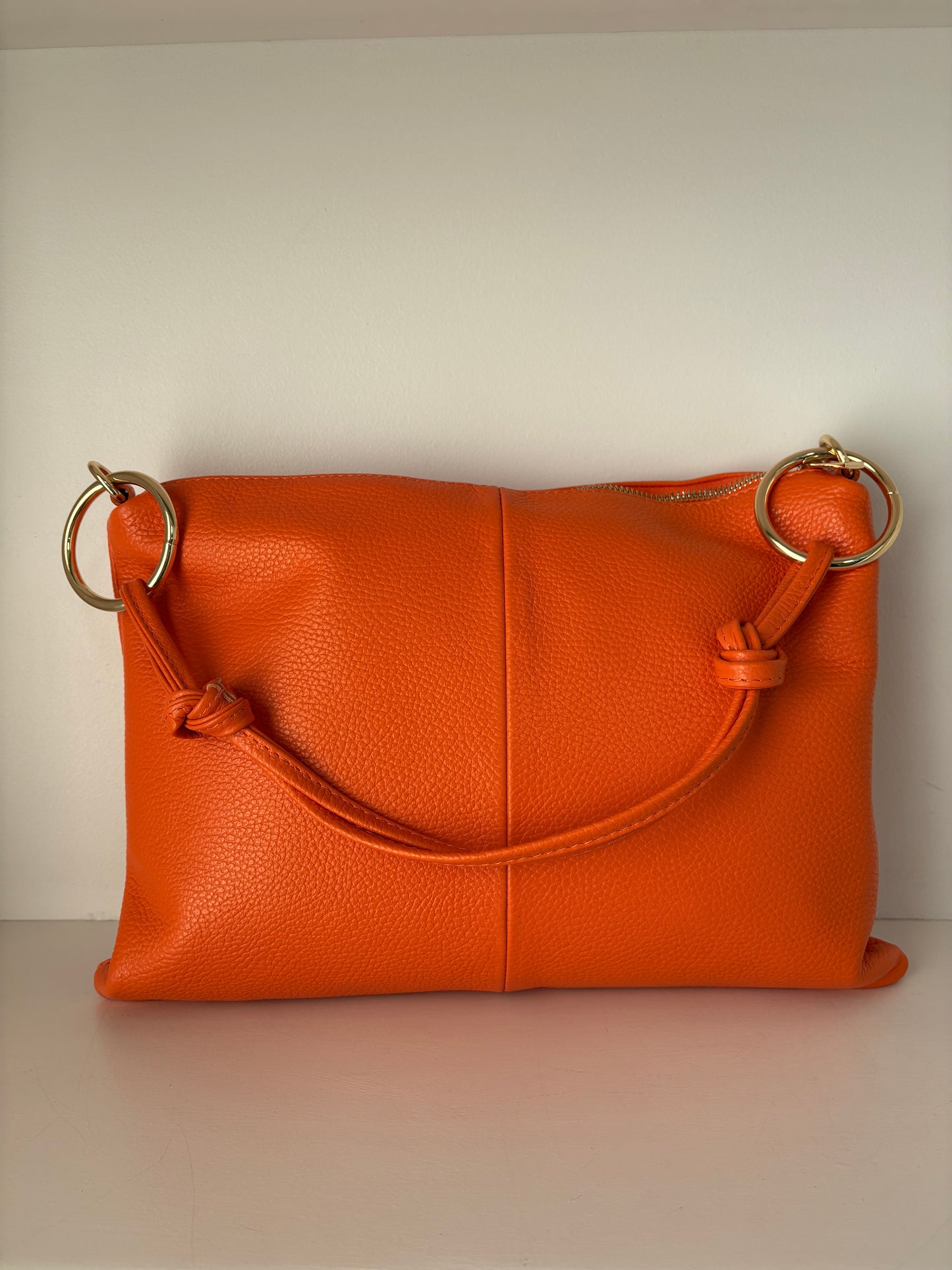 Borsa in pelle color arancio