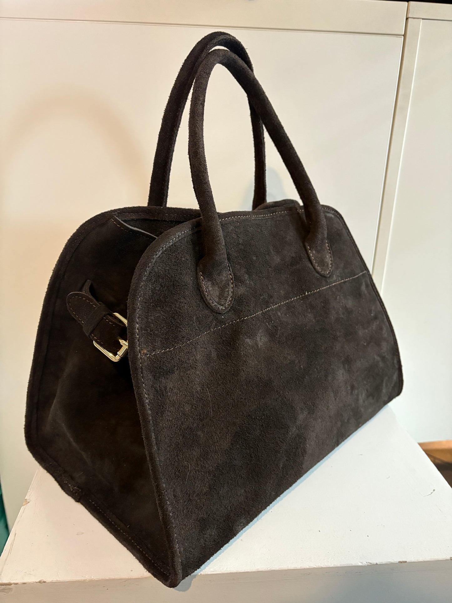 Borsa in camoscio e pelle