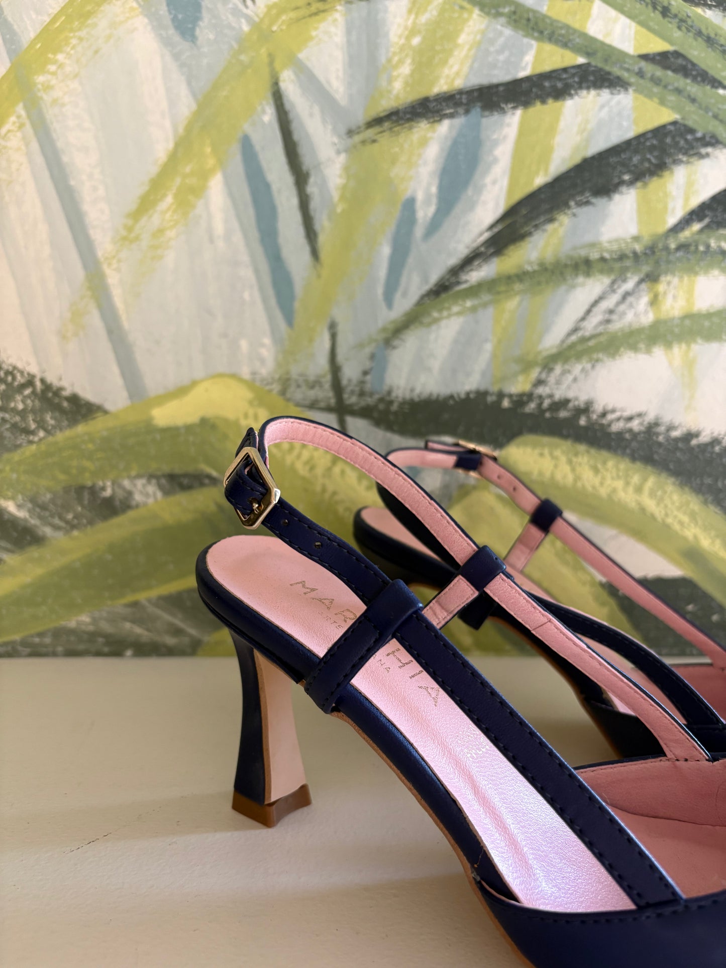 Slingback blu navy
