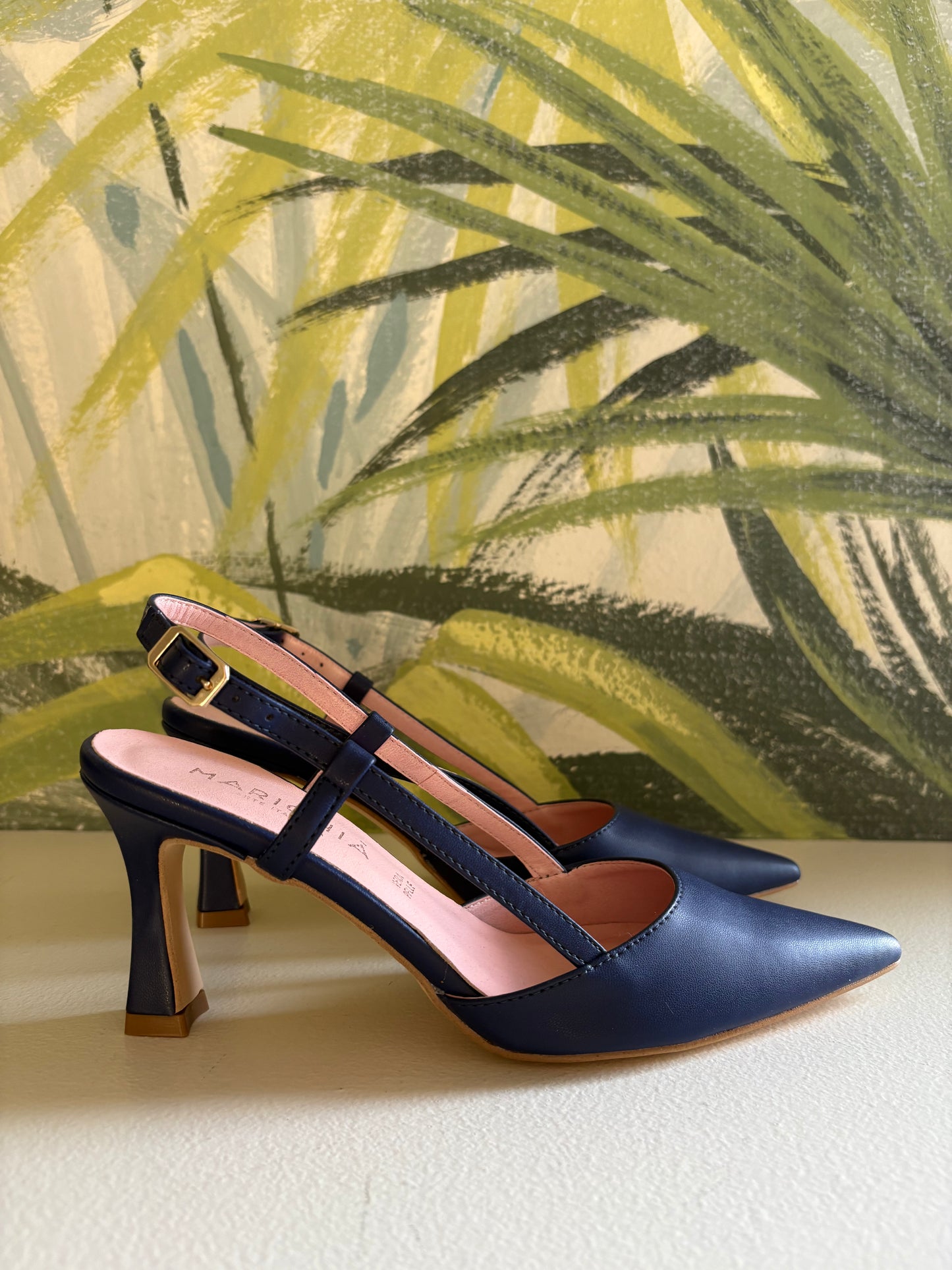 Slingback blu navy