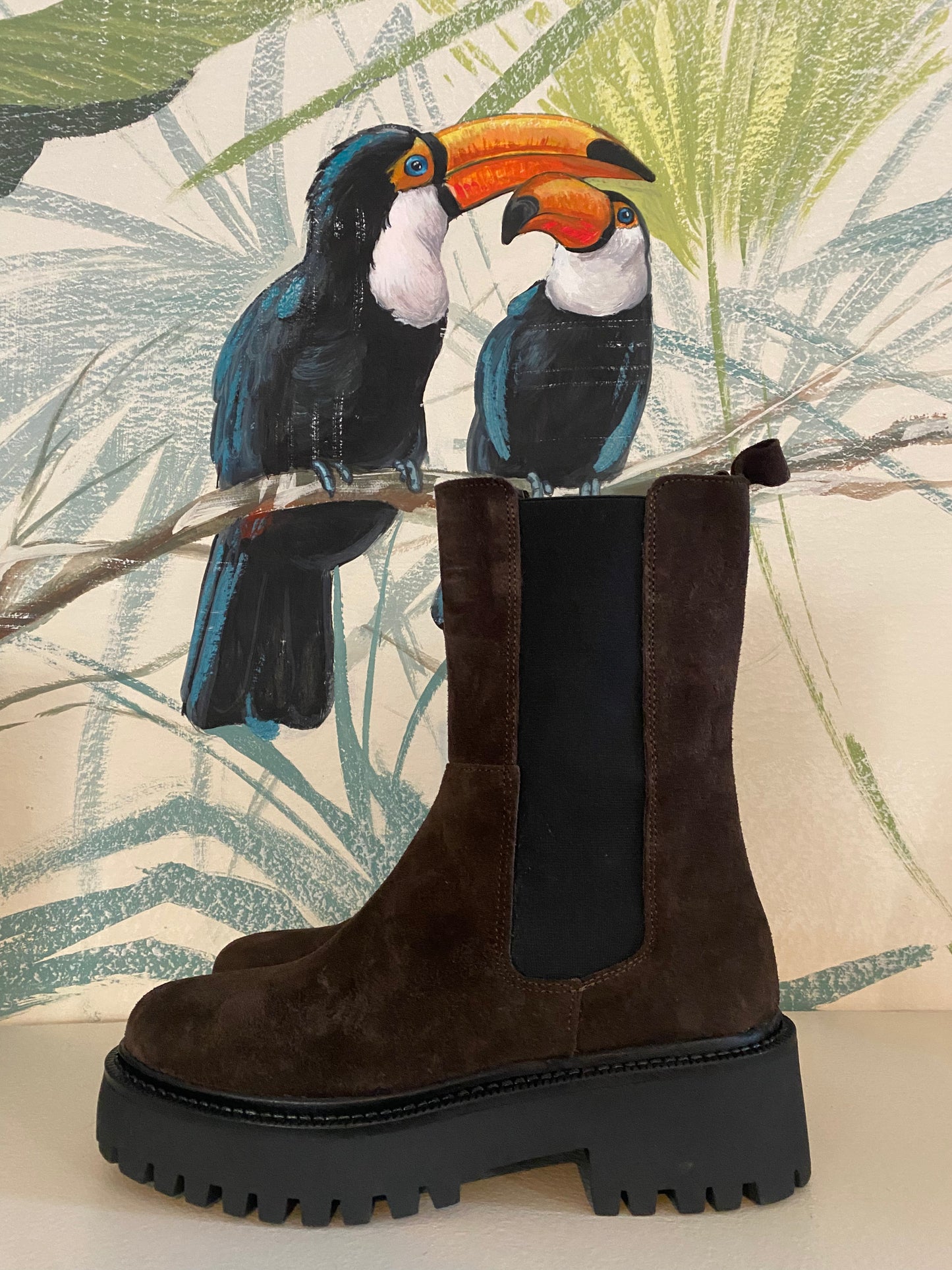 Stivaletto camoscio e pelle