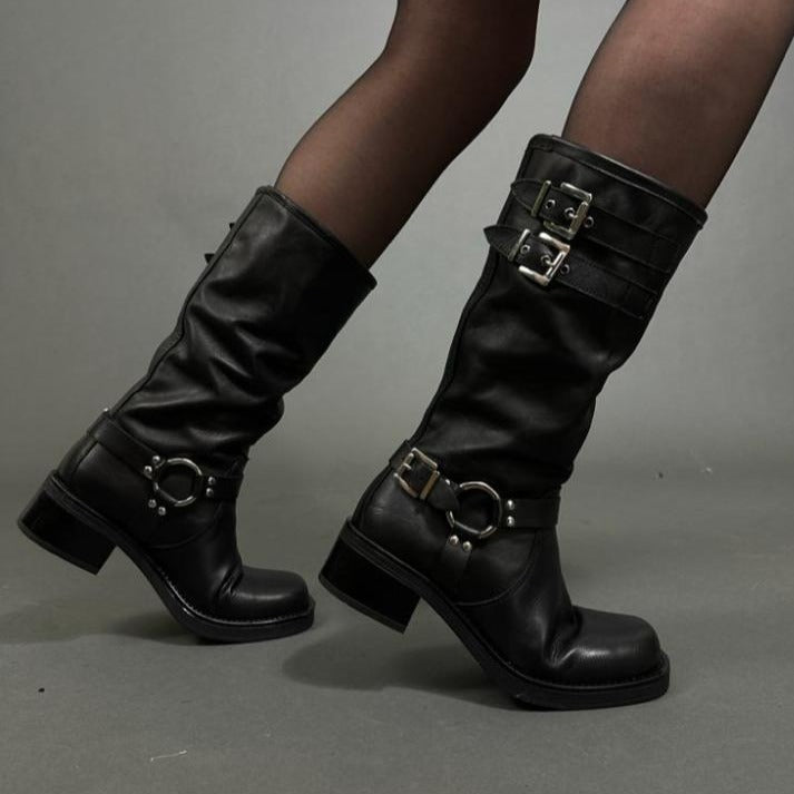 Anfibi Stivaletti Neri Con Fibbie Stivali Neri Con Fibbie Stivali