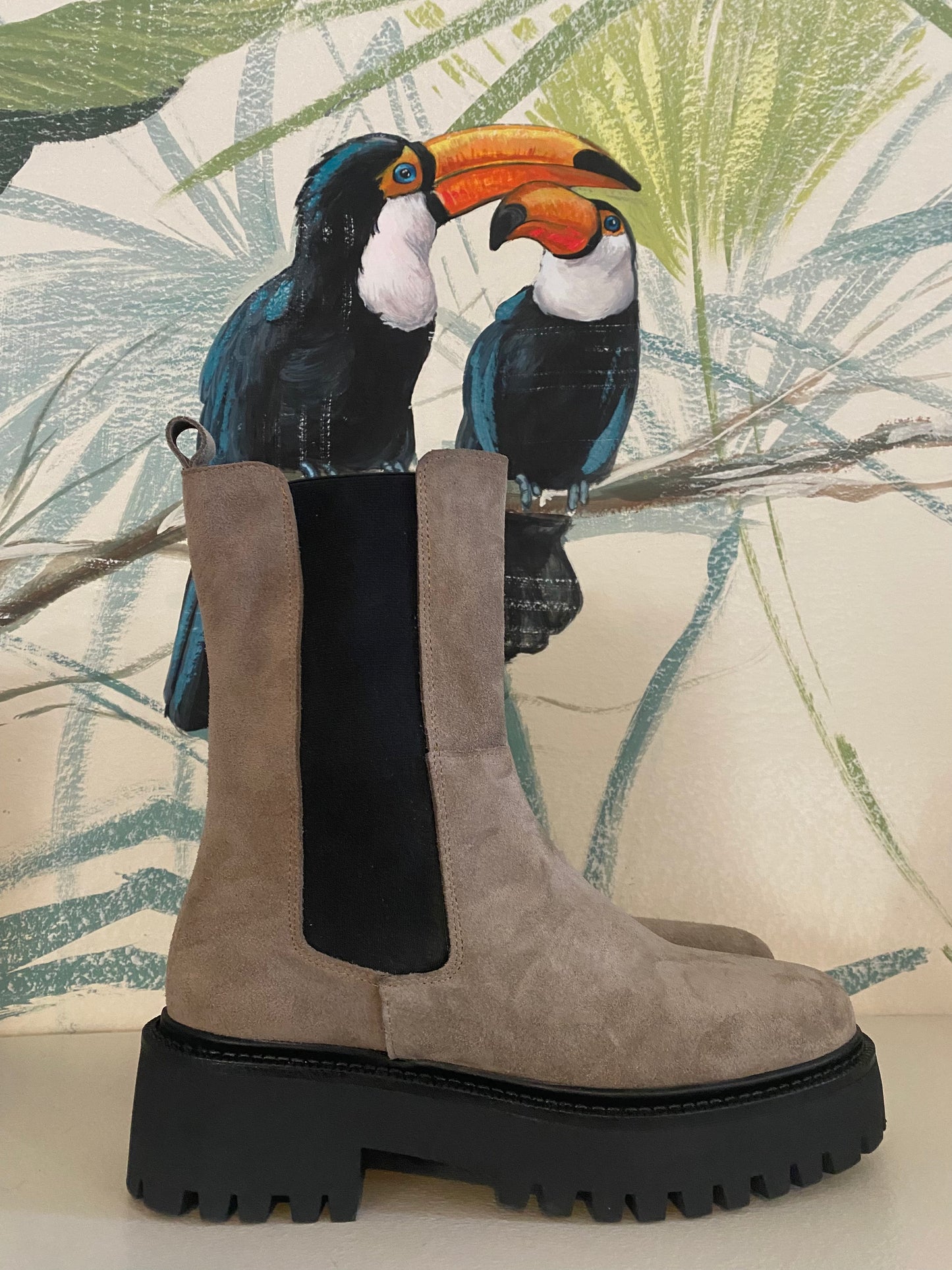 Stivaletto camoscio e pelle