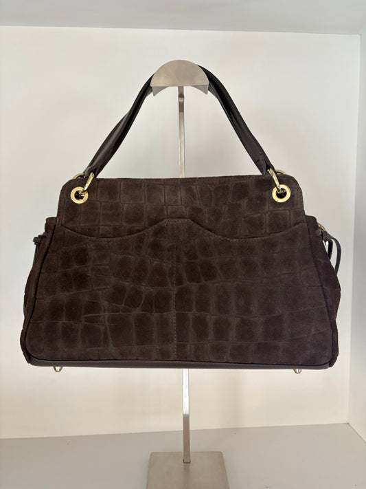 Borsa in pelle e camoscio