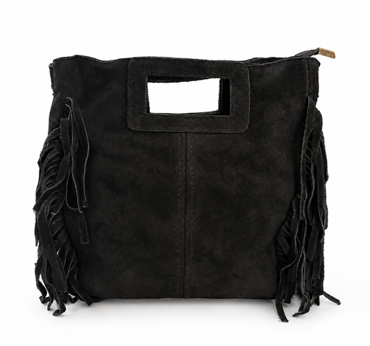 Borsa in pelle e camoscio