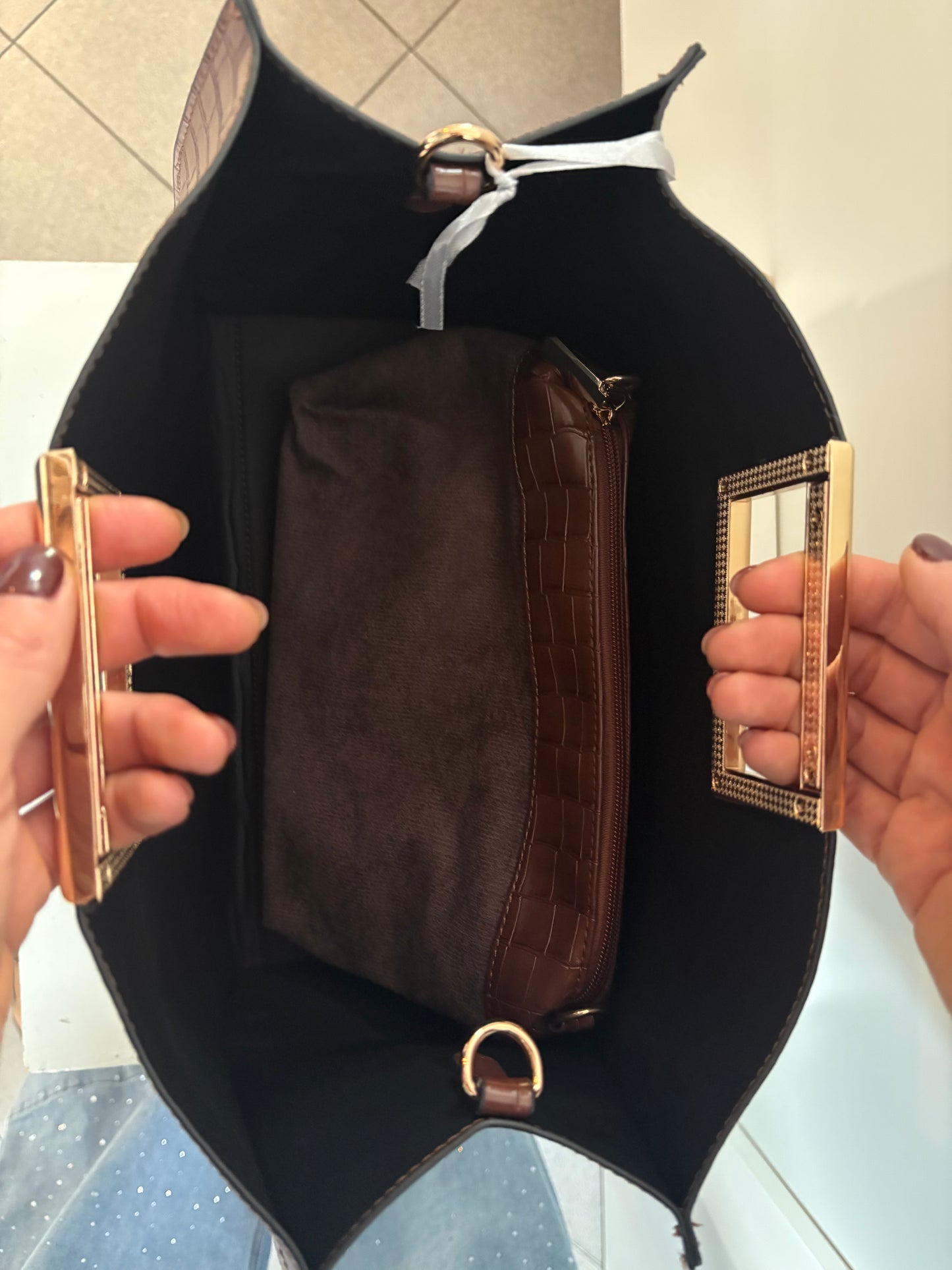 Borsa in ecopelle con tracolla