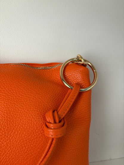 Borsa in pelle color arancio
