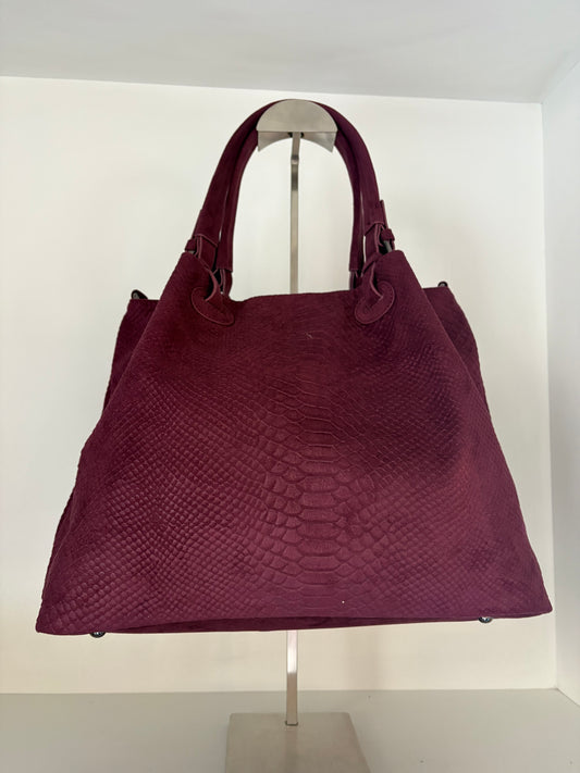 Borsa in camoscio flora