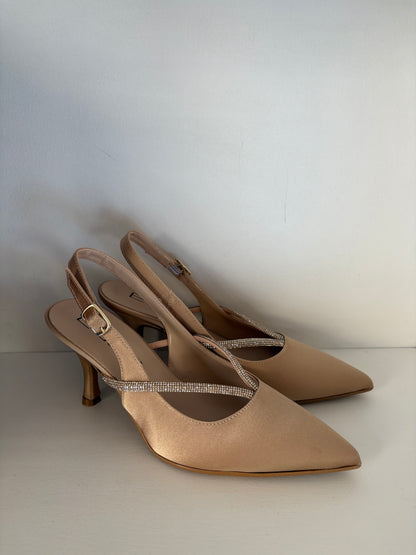 Slingback in raso