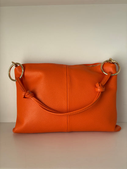 Borsa in pelle color arancio