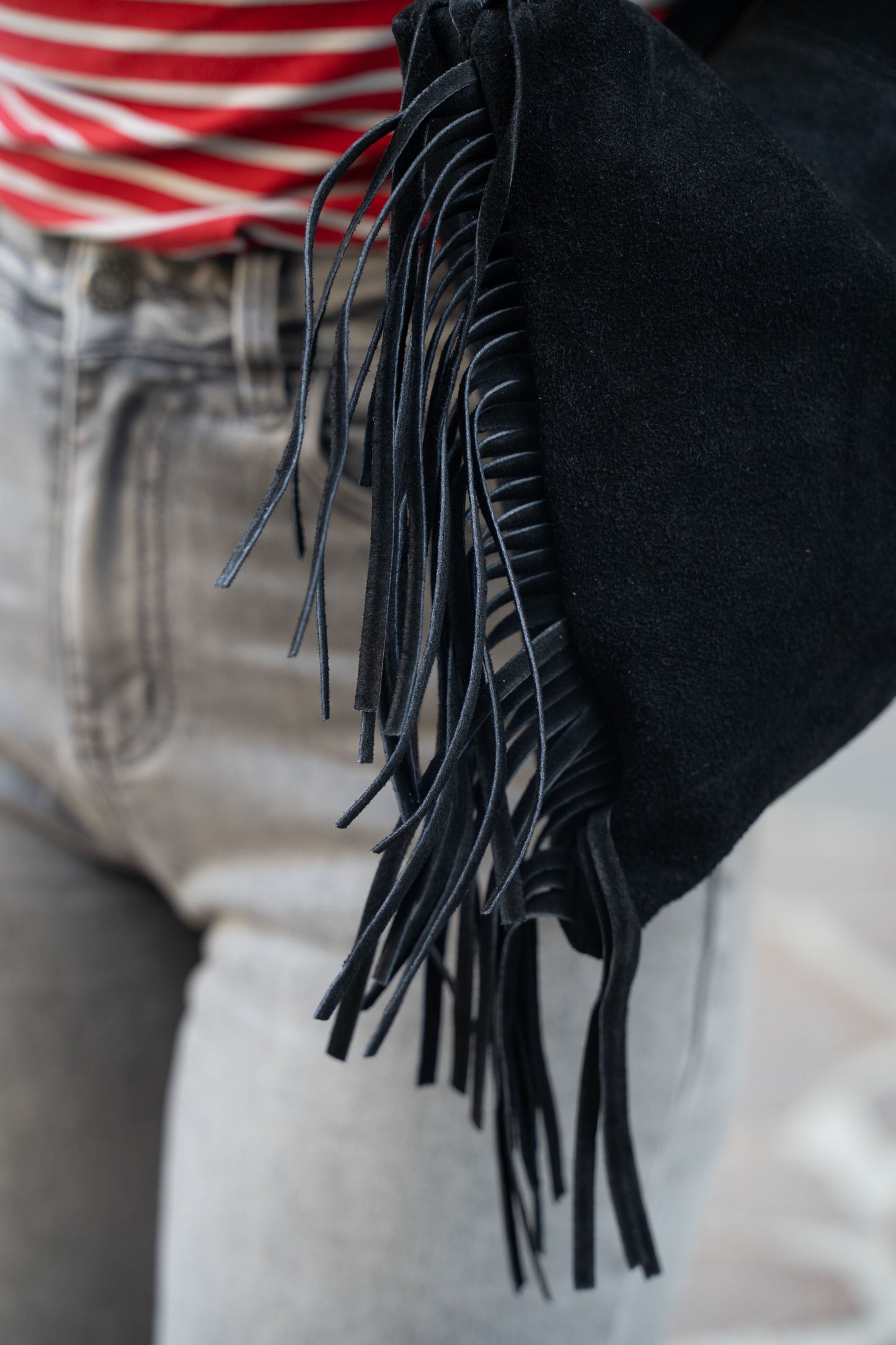 Borsa in camoscio e pelle