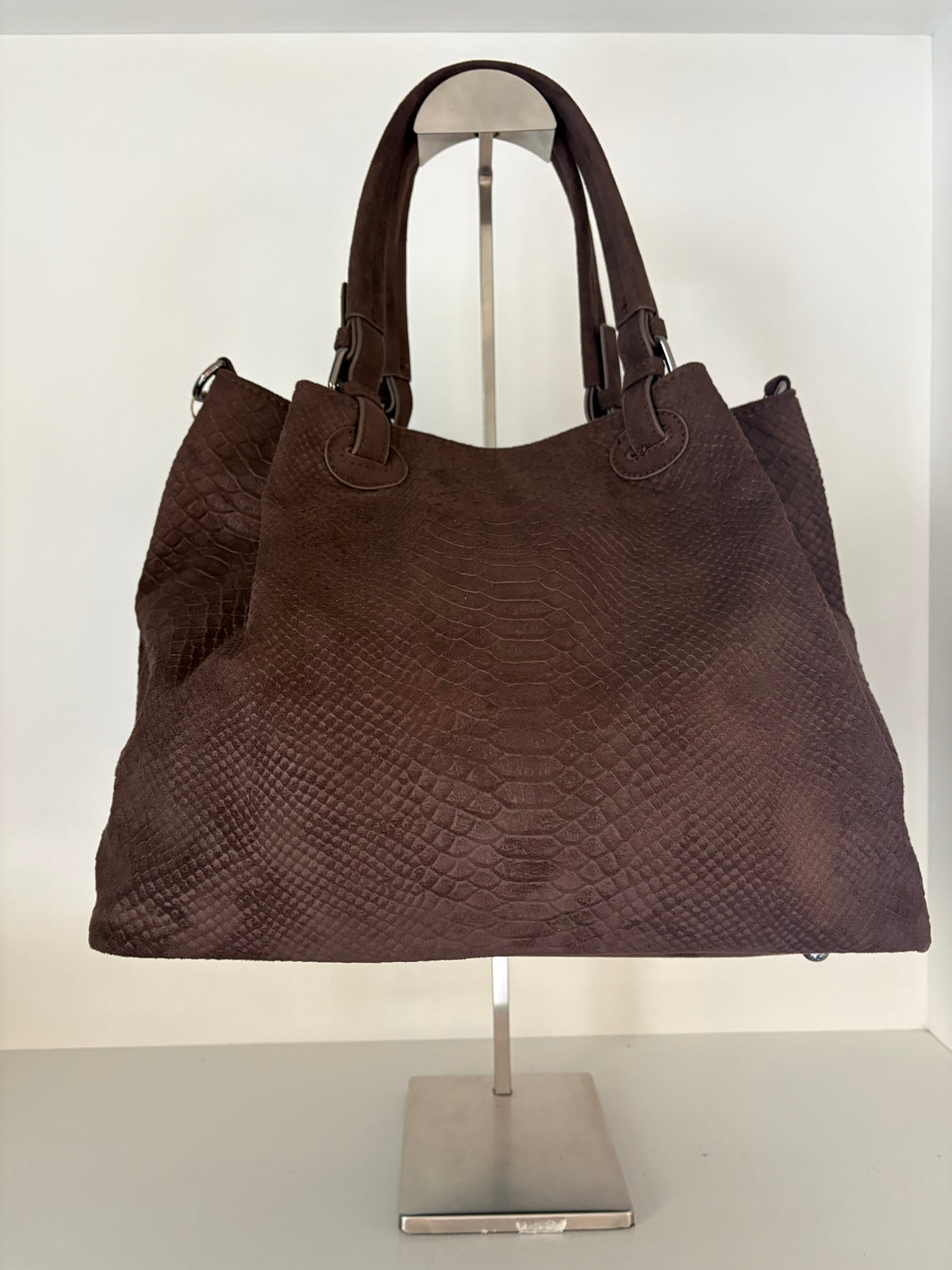 Borsa in camoscio flora