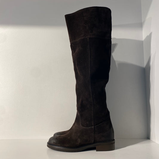 Stivale alto marrone camoscio