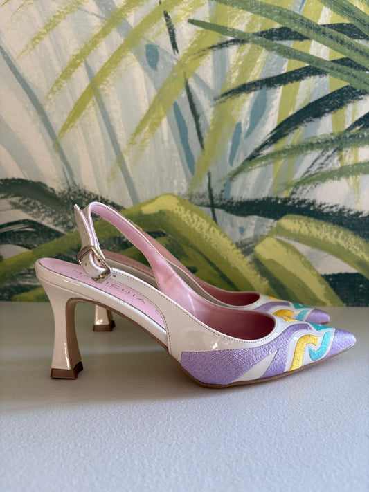 Slingback panna multicolor