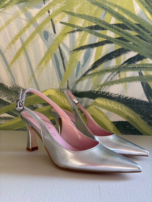 Slingback argento