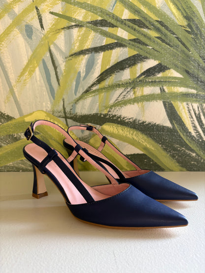 Slingback blu navy