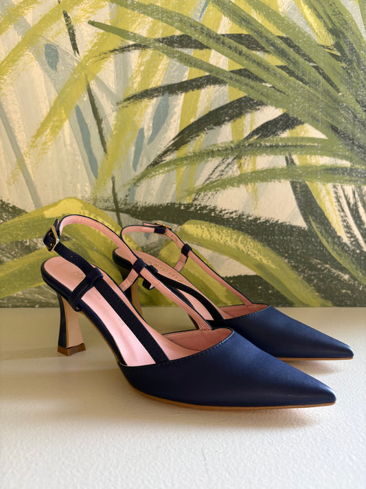 Slingback blu navy